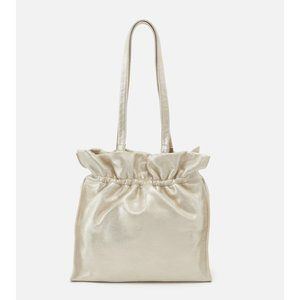 NWT Hobo Caliber Metallic Pearled Silver Leather Shoulder Bag $328